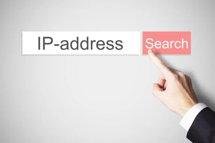 businessman finger pressing search button ip address IP address tracking