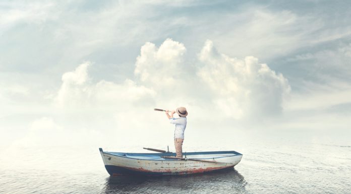 business man on a boat