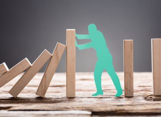 Green Paper Man Stopping