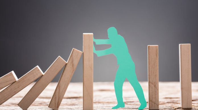 Green Paper Man Stopping