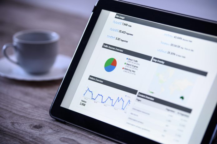 Modern digital marketing on the tablet in vintage style