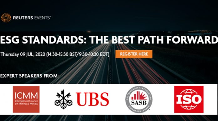 Reuters Events Free Webinar – ESG Standards: The best path forward