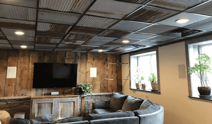 Renovate Your Gloomy Basement Ceiling, How To Install Corrugated Metal Ceiling In Basement