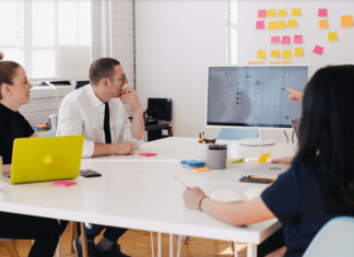 Employees Discussing a Project