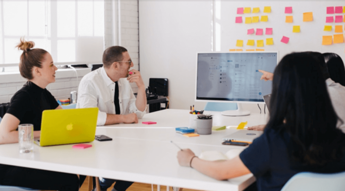 Employees Discussing a Project