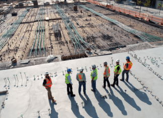 Group of employees at a construction site.
