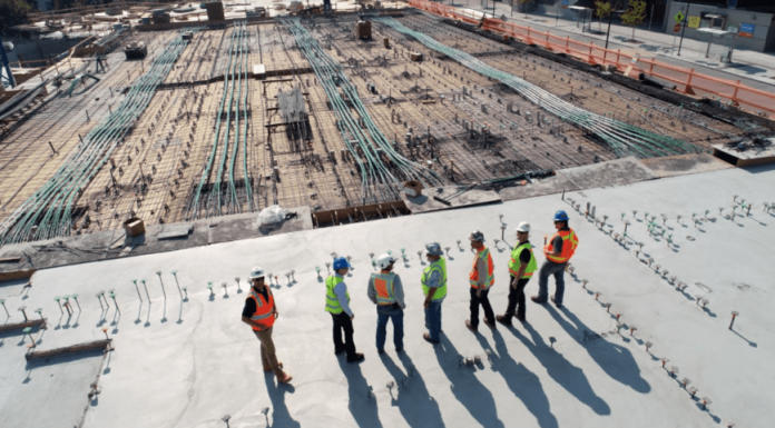Group of employees at a construction site.