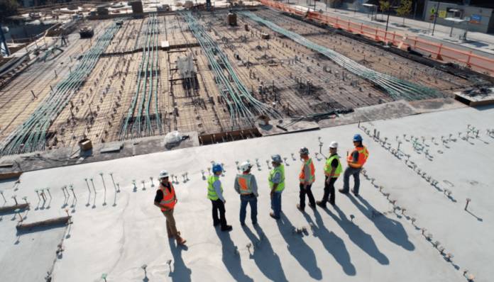 Group of employees at a construction site.