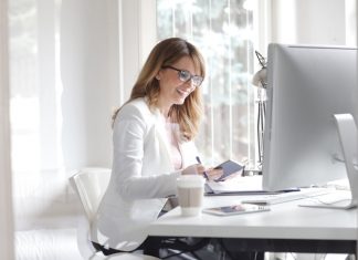 Businesswoman at her workplace