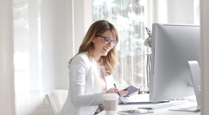 Businesswoman at her workplace