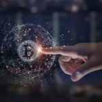 Experts’ Mind-Blowing Predictions About Bitcoin’s Trend (2021) Hands touch bitcoin blockchain cryptocurrency digital encryption, Digital money exchange, Technology global network connections background concept.