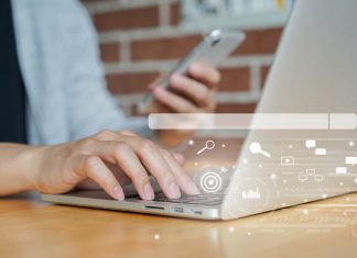 A Brief Guide to Important Contemporary Business Terms close up man hand type on keyboard laptop to use search engine optimization (SEO) tools for finding customer or promote and advertise about content online for marketing technology and business concept