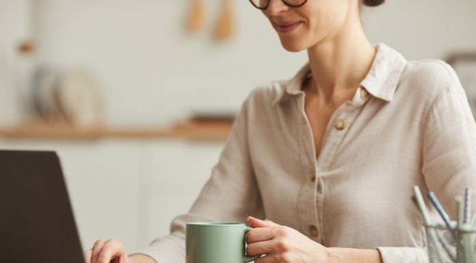 Young Woman Enjoying Work from Home