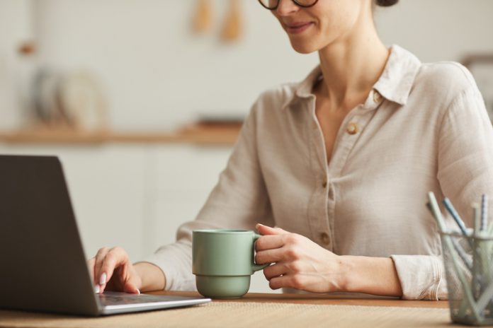 Young Woman Enjoying Work from Home