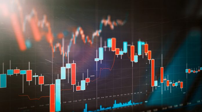 Stock market trading graph