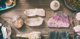 Natural rocks and white sage