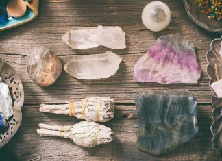 Natural rocks and white sage