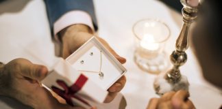 Couple surprising valentine gift together