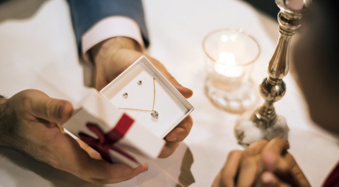 Couple surprising valentine gift together