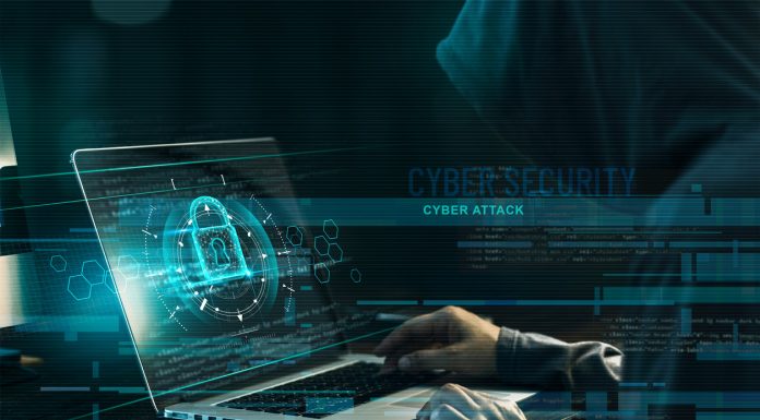 The Biggest Cybercrime Threats for Businesses in 2022 Cyber security concept. Internet crime. Hacker working on a code and network with lock icon on digital interface virtual screen dark digital background.