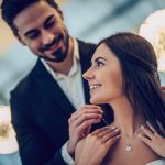 Romantic couple in restaurant