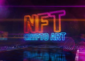 Rising Trend of NFTs NFT Crypto Art technology symbol 3d illustration