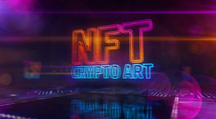 Rising Trend of NFTs NFT Crypto Art technology symbol 3d illustration