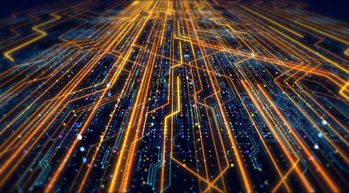 Futuristic Circuit Board Render With Bokeh Effects