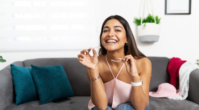 Cute woman happy about dental treatment