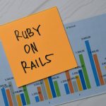 Ruby On Rails: What You Need To Know Ruby On Rails write on sticky notes with graphic on the paper isolated on office desk.