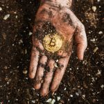 Learning About Bitcoin – Why To Invest? A golden bitcoin on the dirty hand of a miner. Metaphor of mining BTC and cryptocurrencies. Digital business and decentralized finances concept