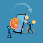 What Bitcoin Is And What Is Its Working Process? Flat design of business finance,Cryptocurrency investment and exchange - vector