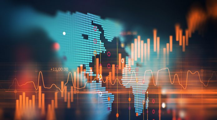 technical financial graph on technology abstract background