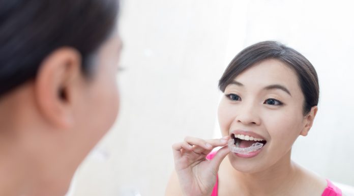 woman with invisible braces