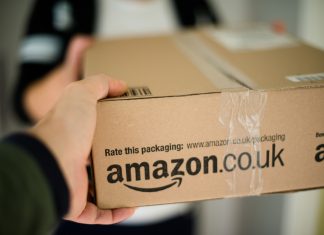 Woman receiving parcel