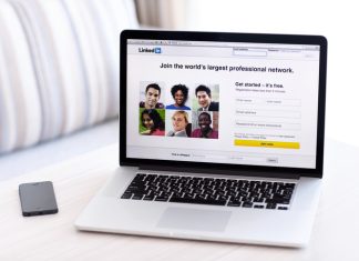 The Most Common LinkedIn Hiring Mistakes on LinkedIn and How To Avoid Them MacBook Pro Retina with LinkedIn home page on the screen