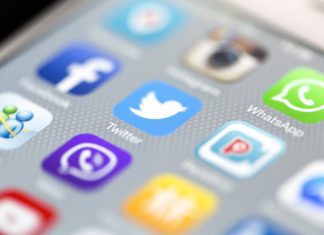 Social Media Apps with Whatsapp on iPhone 6 Screen