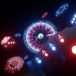 Casino Gambling Concept With Neon Lights - 3D Illustration