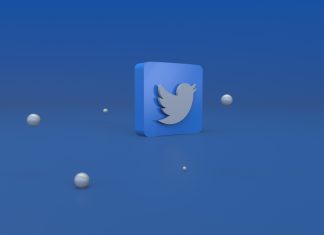 Twitter 3D Logo 3D render image Illustration
