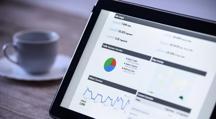 Modern digital marketing on the tablet in vintage style