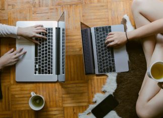 Remote teams using Laptop