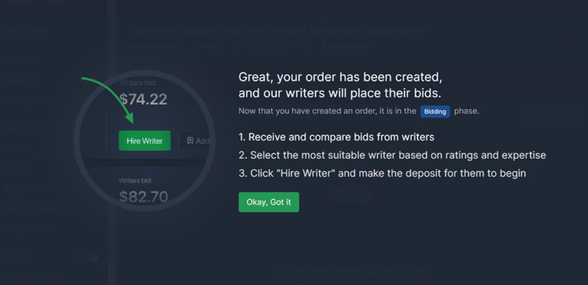 custom order details