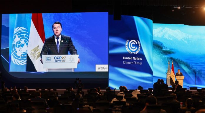 Kazakhstan Becoming a Regional Center for Renewable Energy Prime Minister Alikhan Smailov in Egypt Nov 2022 (1)