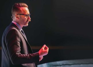 Sean Culey on stage Prague
