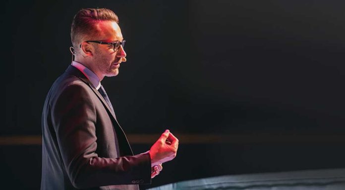 Sean Culey on stage Prague