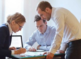 business team working