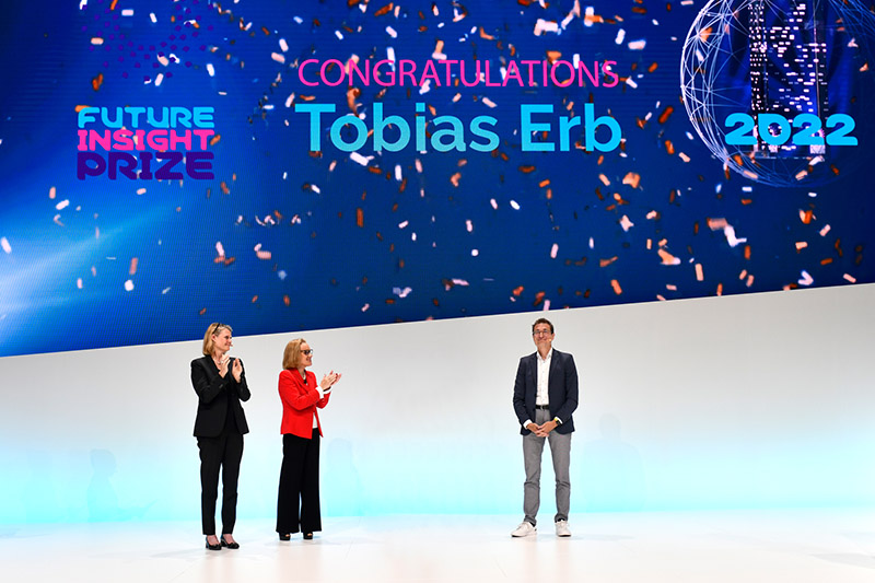 Curious2022 Future Insight™ conference: conference location in Darmstadt, Germany. Tobias Erb receives the 1 million EUR Future Insight™ prize in the 2022 category CO2 to Fuel Conversion