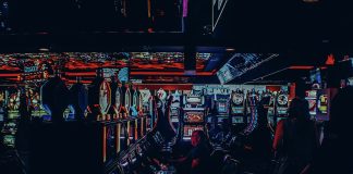 Multicolored casino interior