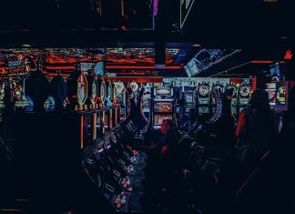 Multicolored casino interior