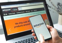 Kyiv, Ukraine - Feb. 02, 2021: Buying goods in the Amazon online